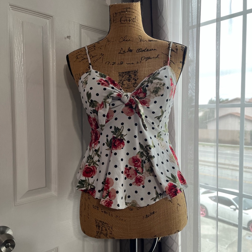 Floral Polka Dot Women's Top